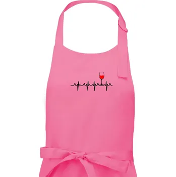 Kuchyňská zástěra Víno ekg - Pánská zástěra na vaření - Univerzální velikost ( Růžová )