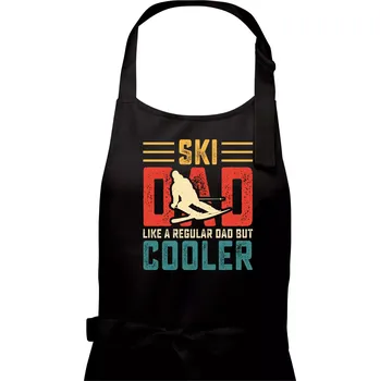 Kuchyňská zástěra Ski dad like a regular dad but cooler - Pánská zástěra na vaření - Univerzální velikost ( Černá )