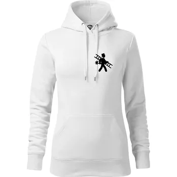 Dámská mikina Kominík logo prso - Mikina dámská Cape s kapucí - L ( Bílá )