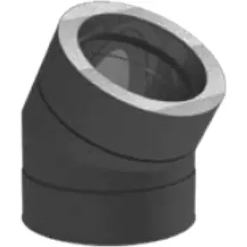 Komín Koleno 30° DWETN17 Black, tl. 0,5 mm, prům. 180 mm