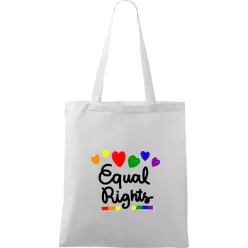 Equal Rights - srdíčka - Taška bavlněná - 42 x 38 cm ( Bílá )