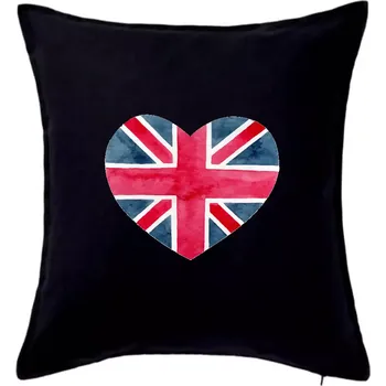 Polštář Britské srdce malované - Polštář 50x50 - 50x50 - Pouze potah ( Černá )