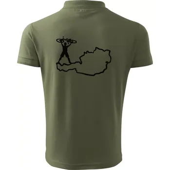 Pánská košile Cyklista - Mapa Rakouska - Polokošile pánská Pique Polo 203 - 3XL ( Khaki )