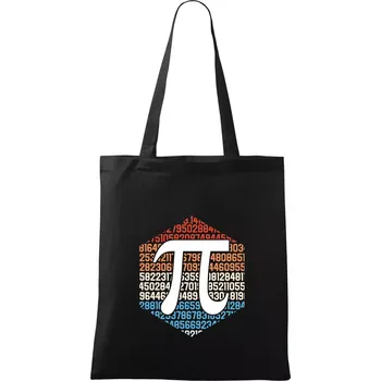 Pí s barevným pozadím - Taška bavlněná - 42 x 38 cm ( Černá )