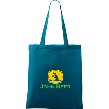 John Beer jelen s pivem - Taška bavlněná - 42 x 38 cm ( Petrolejová )