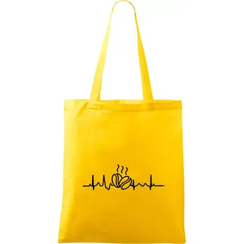 Nákupní taška EKG zrna kávy - Taška bavlněná - 42 x 38 cm ( Žlutá )