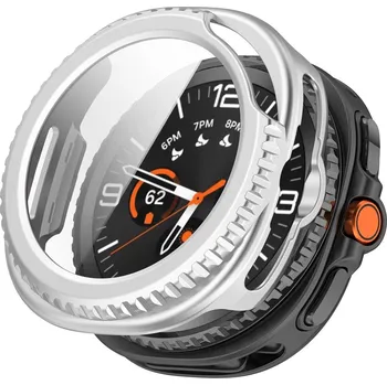 VSECHNONAMOBIL 117371 PC FULL COVER Plastový kryt se sklem pro Samsung Galaxy Watch8 Classic 46mm stříbrný