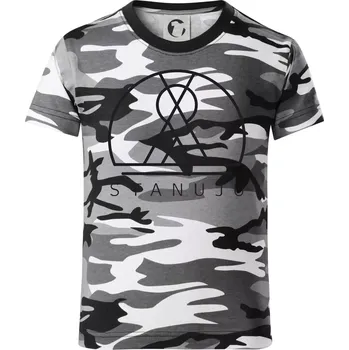 Chlapecké tričko Ikona - stanuju - Dětské maskáčové triko - 134 cm/8 let ( Šedý maskáč )