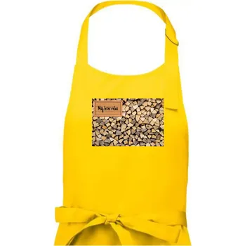 Kuchyňská zástěra Dřevo - můj letní relax - Pánská zástěra na vaření - Univerzální velikost ( Žlutá )