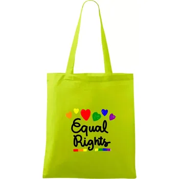 Equal Rights - srdíčka - Taška bavlněná - 42 x 38 cm ( Limetková )