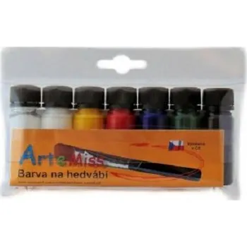 Speciální výtvarná barva Sada barev na hedvábí 6 x 12 g + 1 ks soli