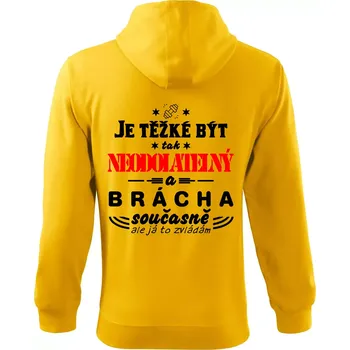 Pánská mikina Je těžké být neodolatelný traktorista - Mikina s kapucí na zip trendy zipper - S ( Žlutá )