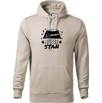 Pánská mikina Jedem pod stan - Mikina pánská Cape s kapucí - 4XL ( Ledově šedá )