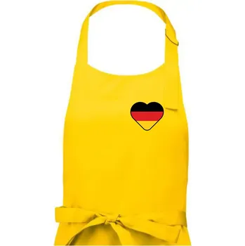 Kuchyňská zástěra Germany love malé - Německá vlajka - Pánská zástěra na vaření - Univerzální velikost ( Žlutá )