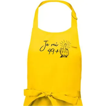 Kuchyňská zástěra Je mi 50 - Prostředníček - Dámská zástěra na vaření - Univerzální velikost ( Žlutá )