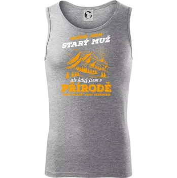 Turista - možná jsem starý muž - Tílko pánské Core - S ( Tmavě šedý melír )