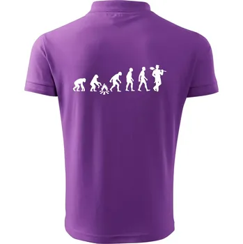 Pánská košile Evoluce kominík v klobouku - Polokošile pánská Pique Polo 203 - 5XL ( Fialová )