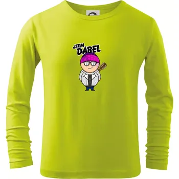 Jsem ďábel muzikant rocker - Triko dětské Long Sleeve - 158 cm/12 let ( Limetková )
