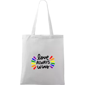 Love always win - čáry - Taška bavlněná - 42 x 38 cm ( Bílá )