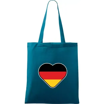 Germany love velké - Německá vlajka - Taška bavlněná - 42 x 38 cm ( Petrolejová )