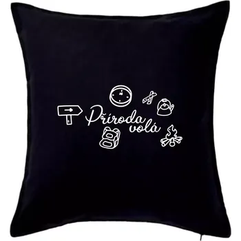 Polštář Ikony - příroda volá - Polštář 50x50 - 50x50 - Pouze potah ( Černá )