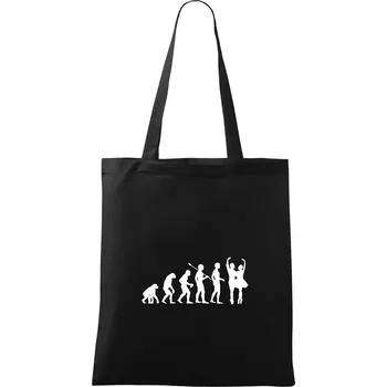 Nákupní taška Evoluce tanec - pár - Taška bavlněná - 42 x 38 cm ( Černá )