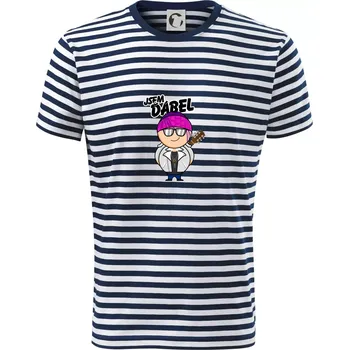 Pánské tričko Jsem ďábel muzikant rocker - Triko na vodu - XS ( Prouhovaná )