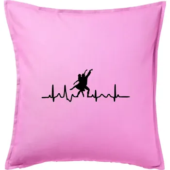 Polštář EKG tanec - tančící dvojice - Polštář 50x50 - 50x50 - Pouze potah ( Růžová )