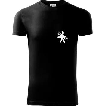 Pánské tričko Kominík logo prso - Viper FIT - Pánské zůžené tričko - M ( Černá )