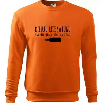 Pánská mikina Miluju literaturu - Mikina Essential pánská - S ( Oranžová )