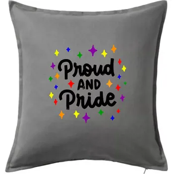 Polštář Proud and pride hvězdy - Polštář 50x50 - 50x50 - Pouze potah ( Tmavě šedý melír )