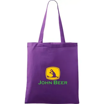 John Beer jelen s pivem - Taška bavlněná - 42 x 38 cm ( Fialová )