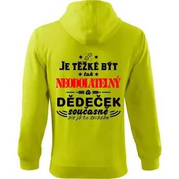 Pánská móda Je těžké být neodolatelný dědeček - Mikina s kapucí na zip trendy zipper - L ( Limetková )