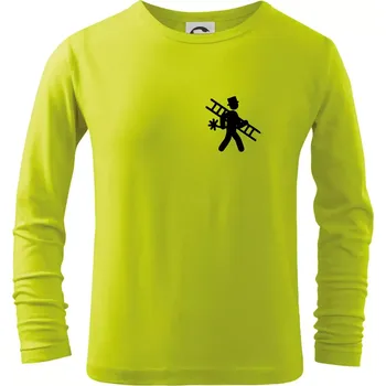 Dětská móda Kominík logo prso - Triko dětské Long Sleeve - 146 cm/10 let ( Limetková )