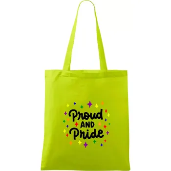 Nákupní taška Proud and pride hvězdy - Taška bavlněná - 42 x 38 cm ( Limetková )