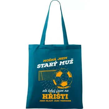 Fotbalista - možná jsem starý muž - Taška bavlněná - 42 x 38 cm ( Petrolejová )