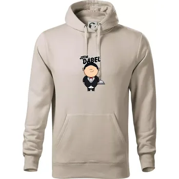 Pánská mikina Jsem ďábel číšník - Mikina pánská Cape s kapucí - 5XL ( Ledově šedá )