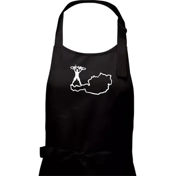 Kuchyňská zástěra Cyklista - Mapa Rakouska - Pánská zástěra na vaření - Univerzální velikost ( Černá )