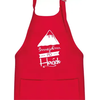 Kuchyňská zástěra Šmejdím po horách - Dětská zástěra na vaření - Univerzální velikost ( Červená )