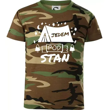 Jedem pod stan - Dětské maskáčové triko - 104-110cm / 3-4 roky ( Hnědý maskáč )