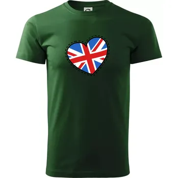 Británie srdce velké - Triko extra velké (5-8XL) - 6XL ( Lahvově zelená )