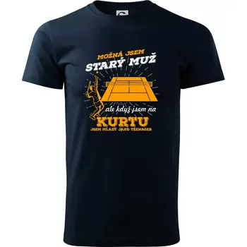 Tenista - možná jsem starý muž - Triko extra velké (5-8XL) - 6XL ( Námořní modrá (velmi tmavá - téměř černá) )