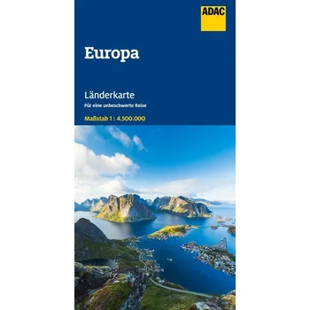 ADAC Länderkarte Europa 1:4,5 Mio. [DE] (2025, Karta, ADAC)