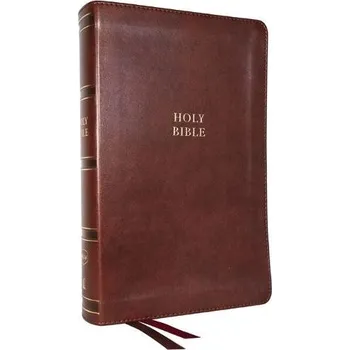 NKJV, Single-Column Reference Bible, Verse-by-verse, Brown Leathersoft, Red Letter, Comfort Print - Nelson, Thomas