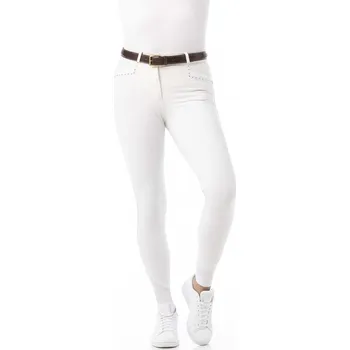 Jezdecké kalhoty EQUITHÈME Rajtky Safir Je t'aime Equithème, s gripem na kolenou, dámské, white/blue 40