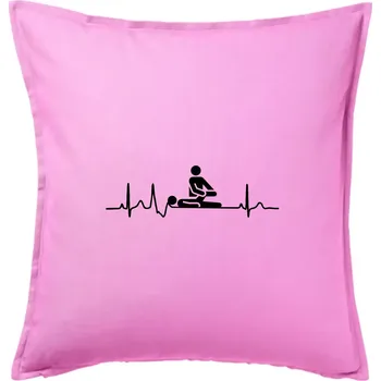 Polštář EKG fyzioterapie - Polštář 50x50 - 50x50 - Pouze potah ( Růžová )
