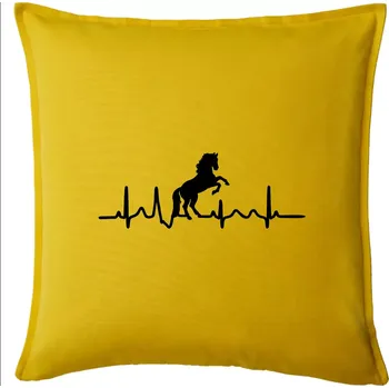 Polštář Ekg kůň ikona - Polštář 50x50 - 50x50 - Pouze potah ( Žlutá )
