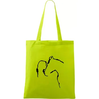 Kůň a já silueta - Taška bavlněná - 42 x 38 cm ( Limetková )