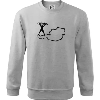 Pánská mikina Cyklista - Mapa Rakouska - Mikina Essential pánská - L ( Světlešedý Melír )