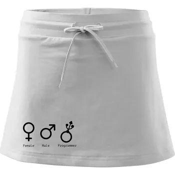 Dámská sukně Female male programmer - Sportovní sukně - two in one - S ( Bílá )